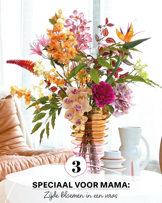 20% korting op alle zijdebloemen en vazen